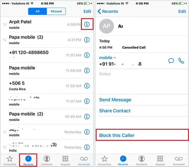 How to Block a Number on iPhone 6,6s