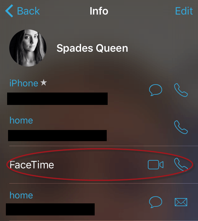 FaceTime call on iPhone