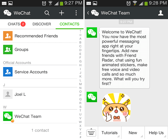 WeChat for facetime on Android