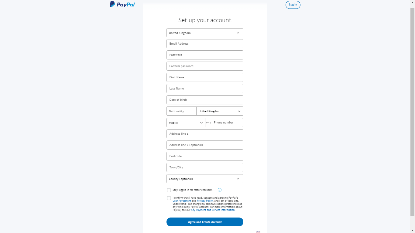 Create_Account_Paypal_Form