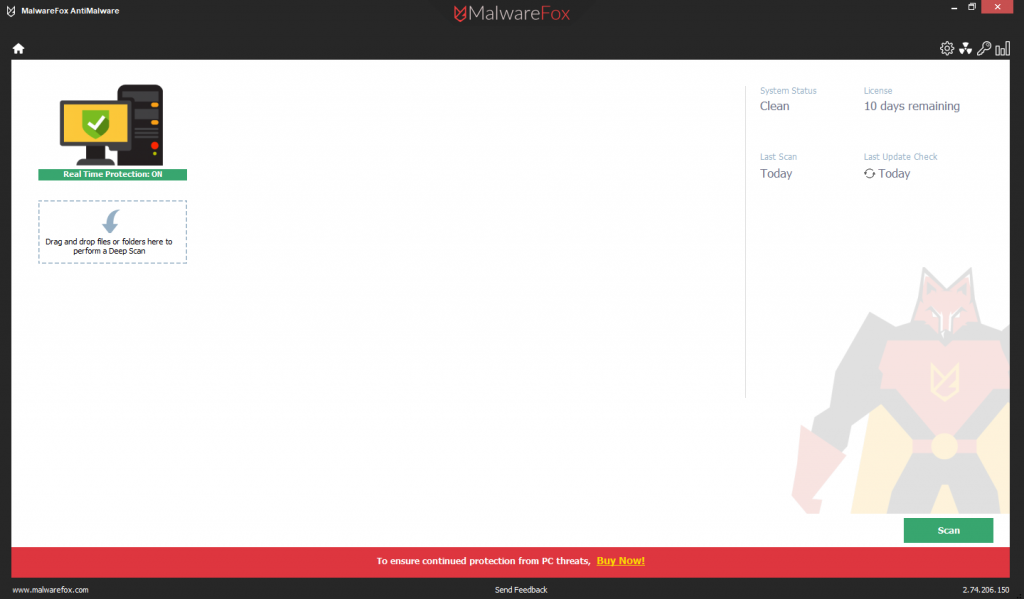 Homepage of Malwarefox