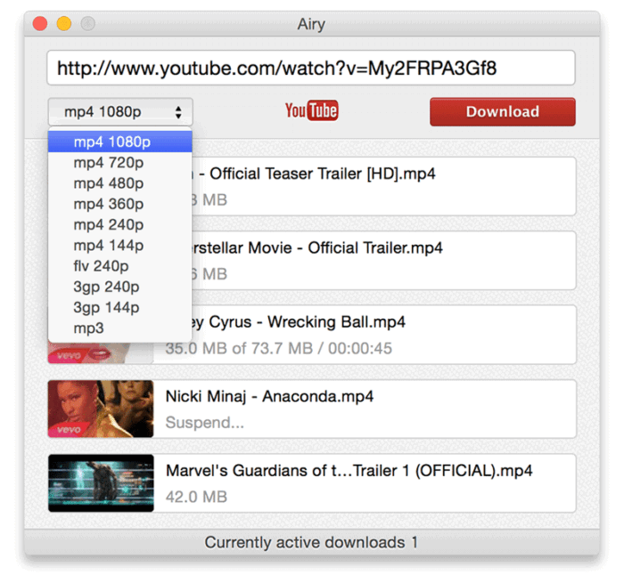 Airy YouTube downloader