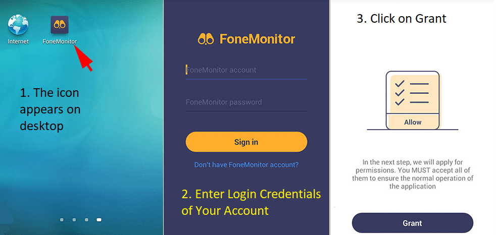 Login into Fonemonitor